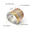 Women's Rose Gold Stainless Steel Mid Finger Knuckle Ring 3 Colors Fashion Jewelry for Cocktail Party