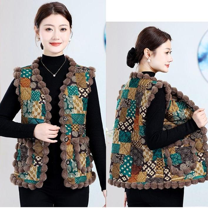 Women's Fleece Vest Sleeveless Thick Warm Plush Vest Cardigan Flocking Vest Top Outwear Autumn Winter