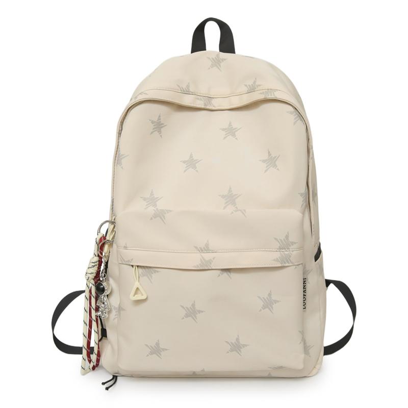 

Student Schoolbag Large Capacity Star Printed Backpack білий