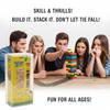 Wooden Pagoda Stacking Game - Parent-Child Bottom Cutting Fun Toy For Desktop High Layers Challenge Adult Interactive Play