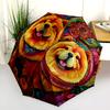Chow Chow Muster, automatischer Regenschirm, tragbares und faltbares Design, 8 Rippen, ein Weihnachts- oder Geburtstagsgeschenk.