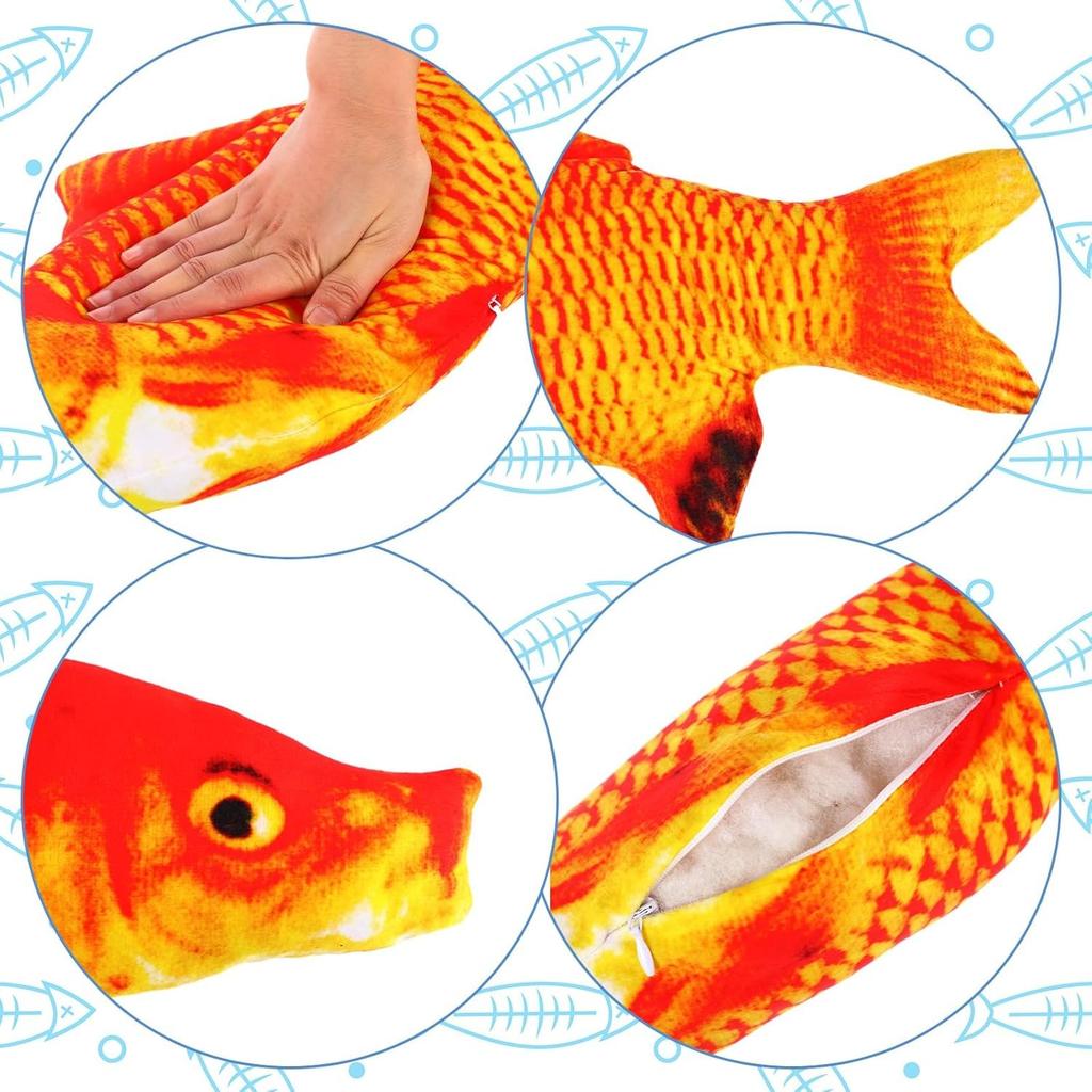 3D Simulation Gold Fish Plush Playthings Stuffed Soft Animal Carp Plush Pillow Creativity Sofa Pillow Cushion Gift Idea Children Toy Room Decoration