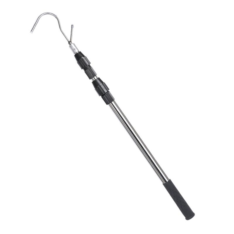 Multi Section Lockable Telescopic Puller Extends 23''-59'' Awning Opener Poles Stainless Telescoping Poles with Hook