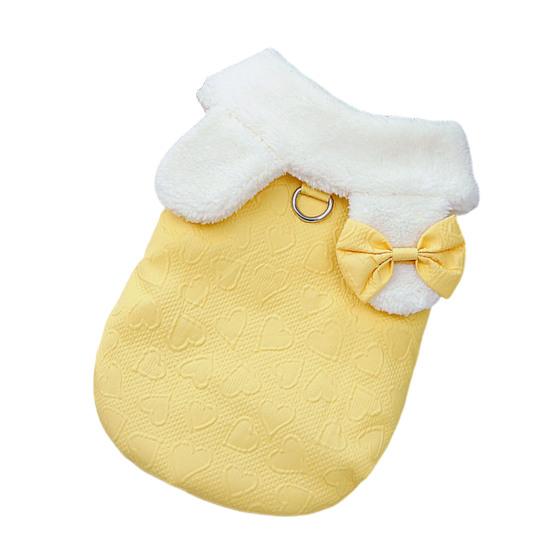 Yousheng Pet Coat Adorable Heart Pattern Dog Cat Winter Coat Warm Stylish Button Closure Pet Jacket for Cold Weather