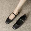 Fashion Women's Flats Elegant Soft Sole Ballet Shoes Square Head Single Shoe Mary Jane Shoes High Quality Small Leather Shoes for Women