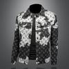 New Style Floral Print Stand-up Collar Mens Loose Fashion Slim Casual Outerwear 7612