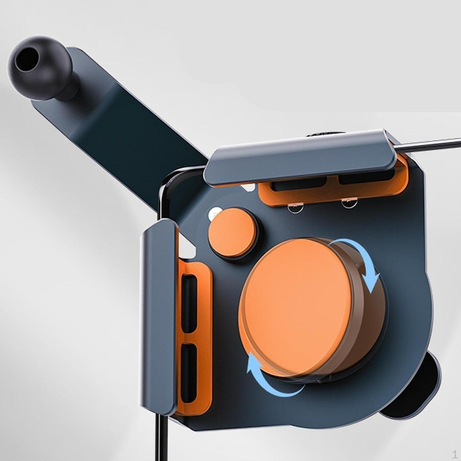 

Вращающийся на 360° сплавной автомобильный держатель для телефона с экраном, угловое крепление, не загораживающий обзор зажим, универсальный оранжевый