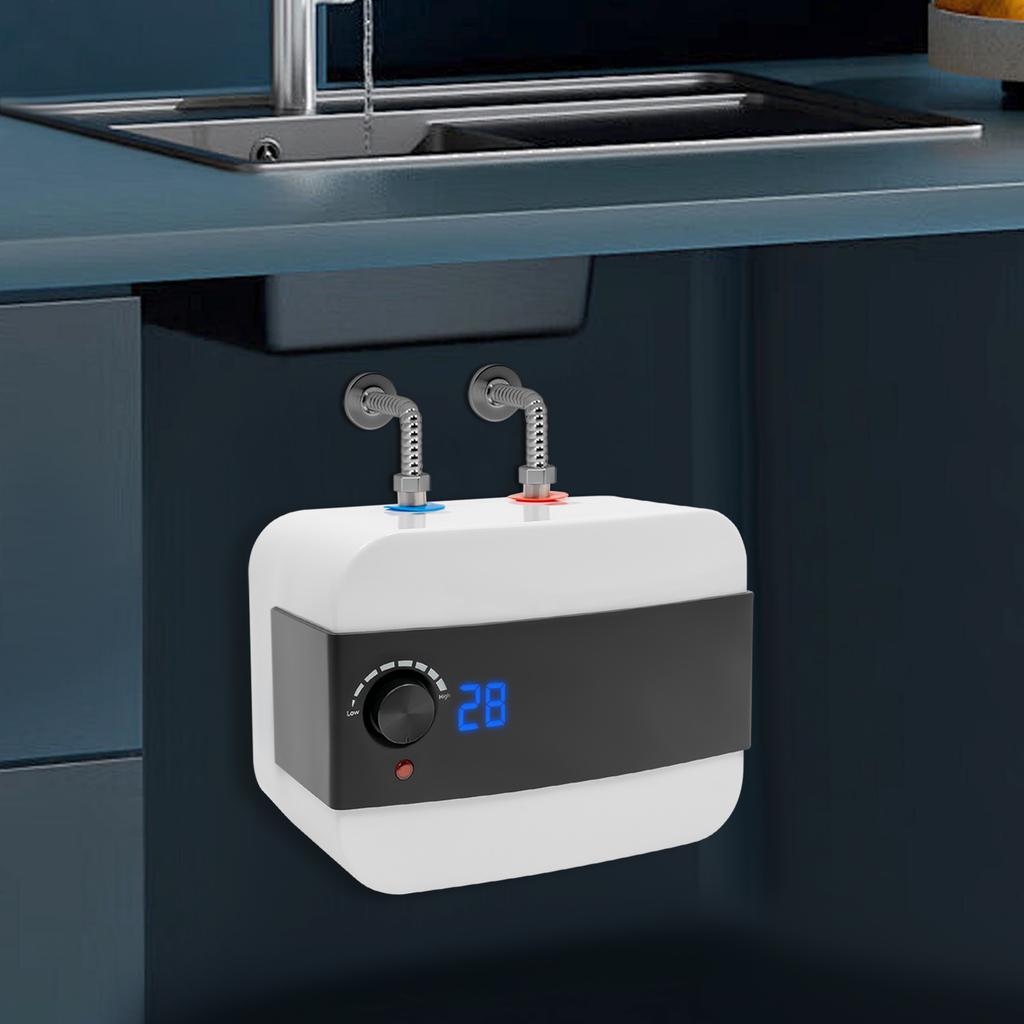 ABS Electric Water Heater,LED White Rectangle Mini-Tank Water Heater Knob Control Floor Mount for Bathrooms,Balconies