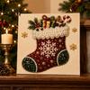 Festliche Wanddekoration Bastelset DIY Weihnachten Faux Perlen Malerei Kunst-Kit, Perlen Basteln für Feiertagsthema Projekte Erwachsene, Anfänger, Niedlicher Weihnachtsmann Baum Elch Edelstein