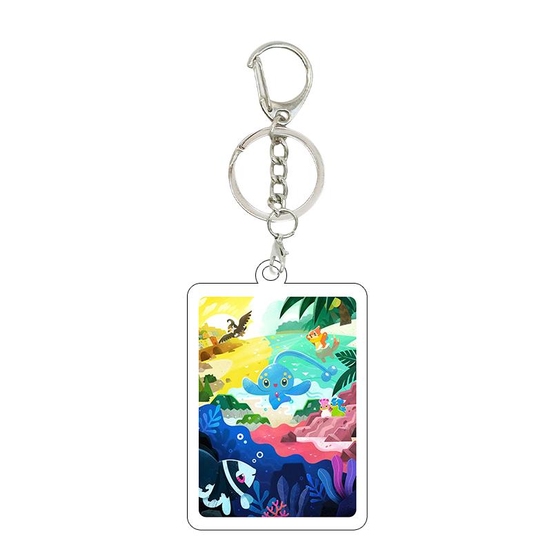 Ptcg Pocket 5cm Anime Fashion Squirtle Bulbasaur Psyduck Cartoon Diy Acrylic Action Keychain Backpack Pendant Accessories Charm