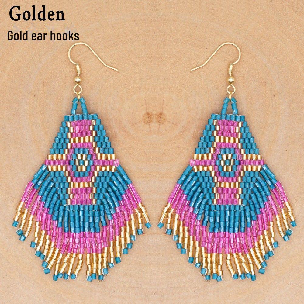 Bohemian Retro Hand-Woven Tassel Earrings
