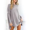 T Sleeves Long Shirt Women Clothing Solid Color Round Neck Breathable Fashion