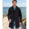 Frühling und Herbst Einfarbig Europäischer und Amerikanischer Langarm-Trenchcoat Herren Revers Schmal geschnittene Zweireihige Freizeitjacke