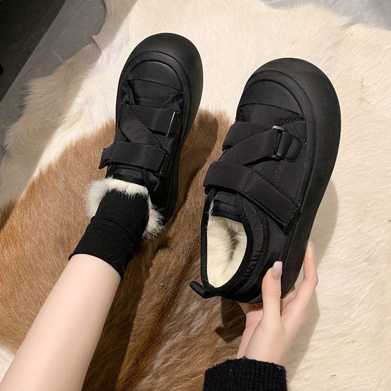 Women's milk fufu big head bread shoes Velcro platform heightening shoes women's spring and autumn versatile casual shoes