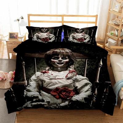 Impresión 3D Película de Terror Annabelle Juego de Cama Doble Individual King Funda Nórdica Edredón Funda de Almohada Niños Niñas Adultos Dormitorio