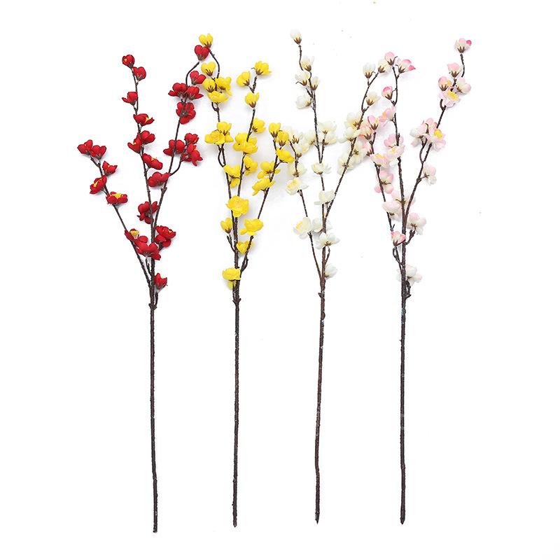 Artificial Flower Cherry Red Artificial Plant Plum Blossom Silk Flower Small Winter Plum