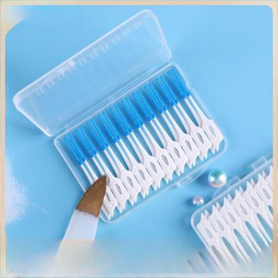 20pcs Silicone Interdental Brushes for Gap Cleaning Dental Care with Toothpick Box.