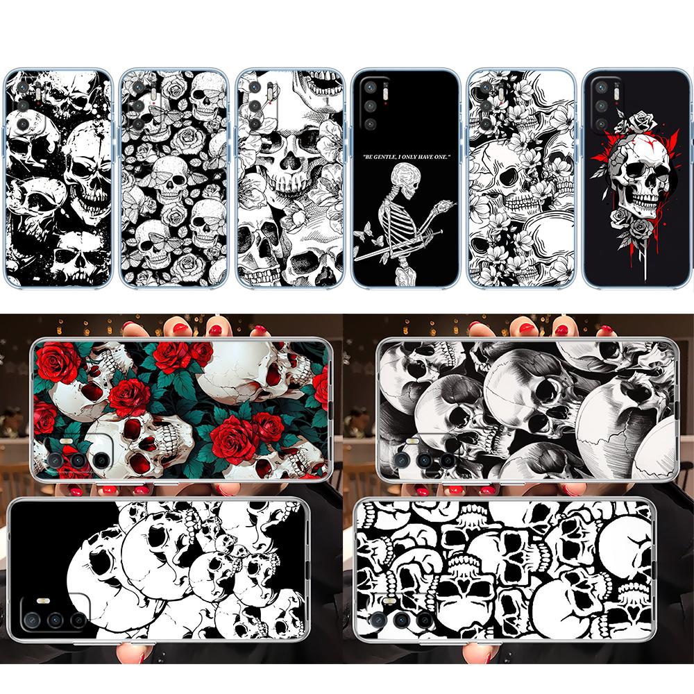 FM46 Skeleton Skull Soft Shell Transparent Phone Case for Motorola Moto G7 G8 G9 G84 G85 G73 G24 G15 Z2 Play Power Plus