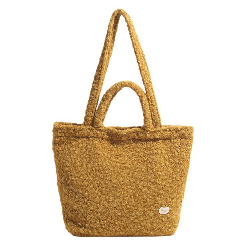 Neue Plüsch-Umhängetasche im Lazy-Wind-Stil, Herbst- und Wintermode, Handtasche, lässige Damen-Arbeits-Pendeltasche mit großem Fassungsvermögen