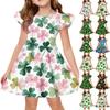 Vestido de Princesa de Verão para Meninas - Vestido Camiseta A-Line St. Dia de Patrício