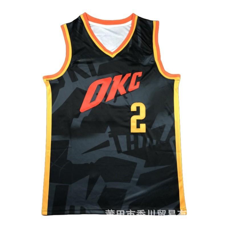 OKC Thunder Basketbalový dres Pánský Bavlněný Týmový úbor Tréninkový Zápas Fanouškovské oblečení Modrá Černá Oranžová S M L XL XXL