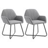 Dining Chairs Set of 2 Light Fabric