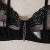 European and American Hot Style Fashion: Four-Piece Erotic Lingerie Set with Metal Chain Embroidery & Leg Garter