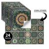 24pcs/set Self-Adhesive Kitchen Wallpaper Mandala Wall Decoration Sticker Bathroom Tile Stickers