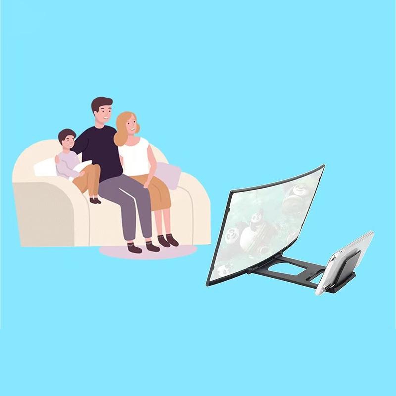 12 Inch Large Screen 3D Hd Amplifier Curved Screen Mobile Phone Screen Magnifier Smartphone Video Amplifier Stand Holder