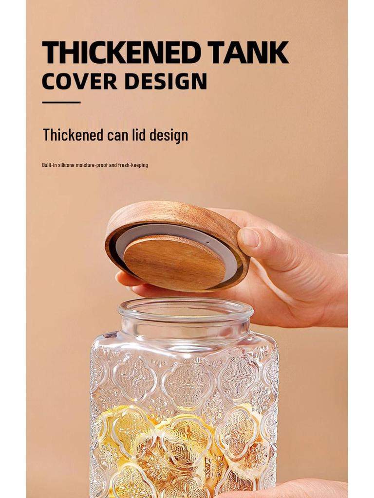 Luftdichtes Glasvorratsglas für Snacks, Trockenfrüchte, Tee, Zucker und Getreide