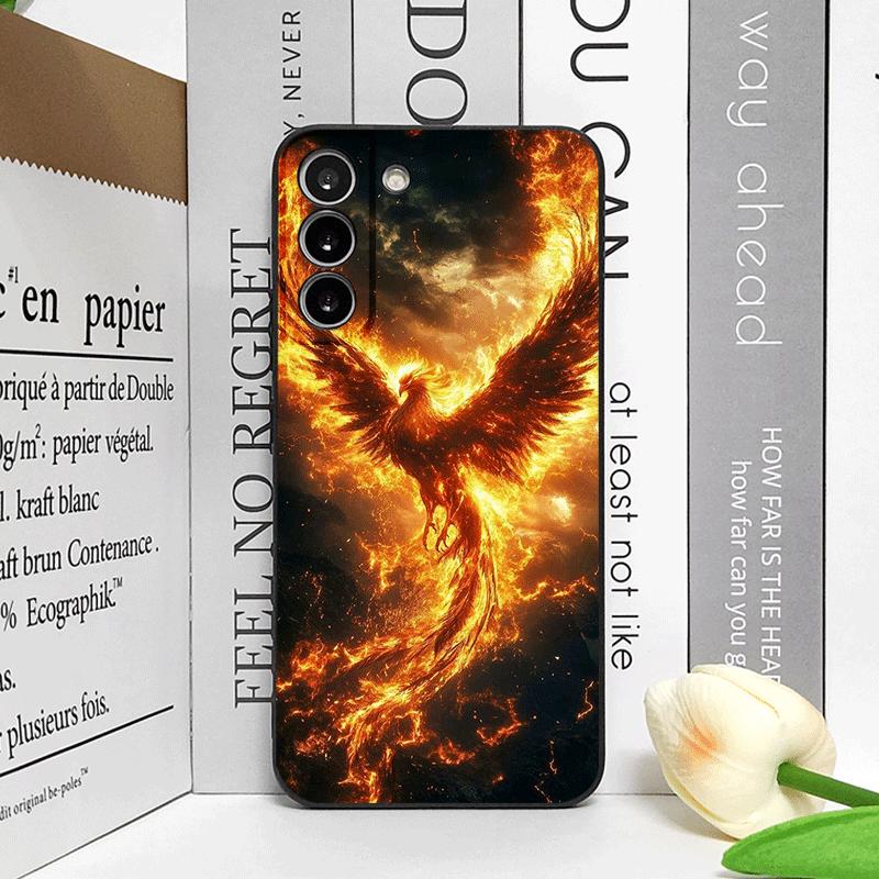 Luxury Phoenix Fire Feather Pattern Phone Case for Samsung Galaxy S25 S24+ S23 Ultra S22 Plus S20 S21 FE M53 M34 5G Soft Covers