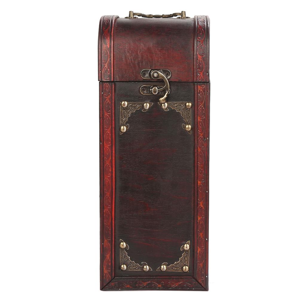 Wine Box Wooden Vintage Retro Portable Single Bottle Decorative Carrying Storage Case