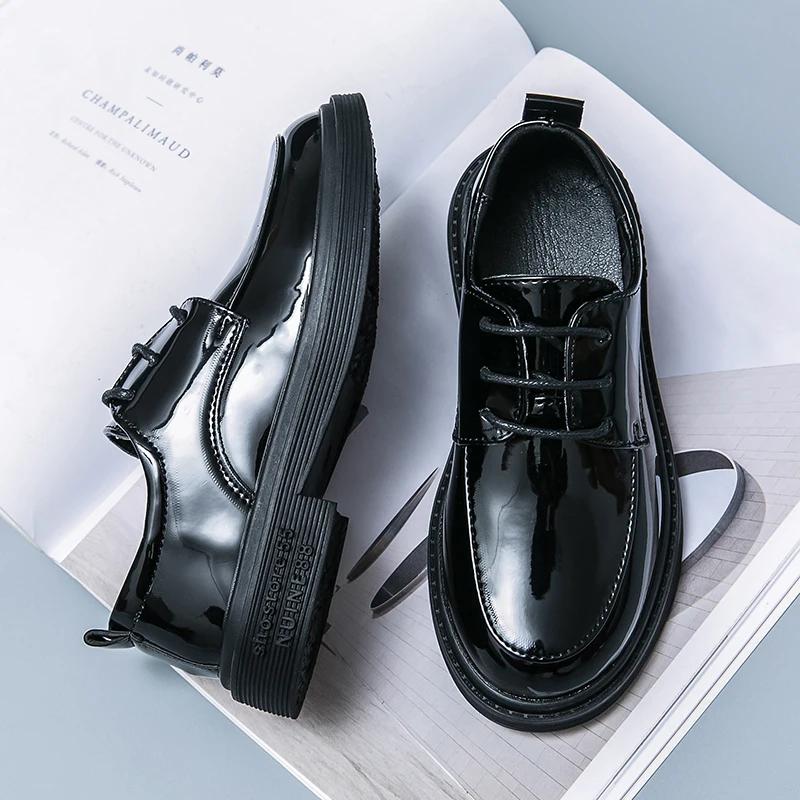 Mens Leather Shoes Luxury Crocodile Pattern Men Business Dress Shoes Casual Social Shoe Male Wedding Footwear
