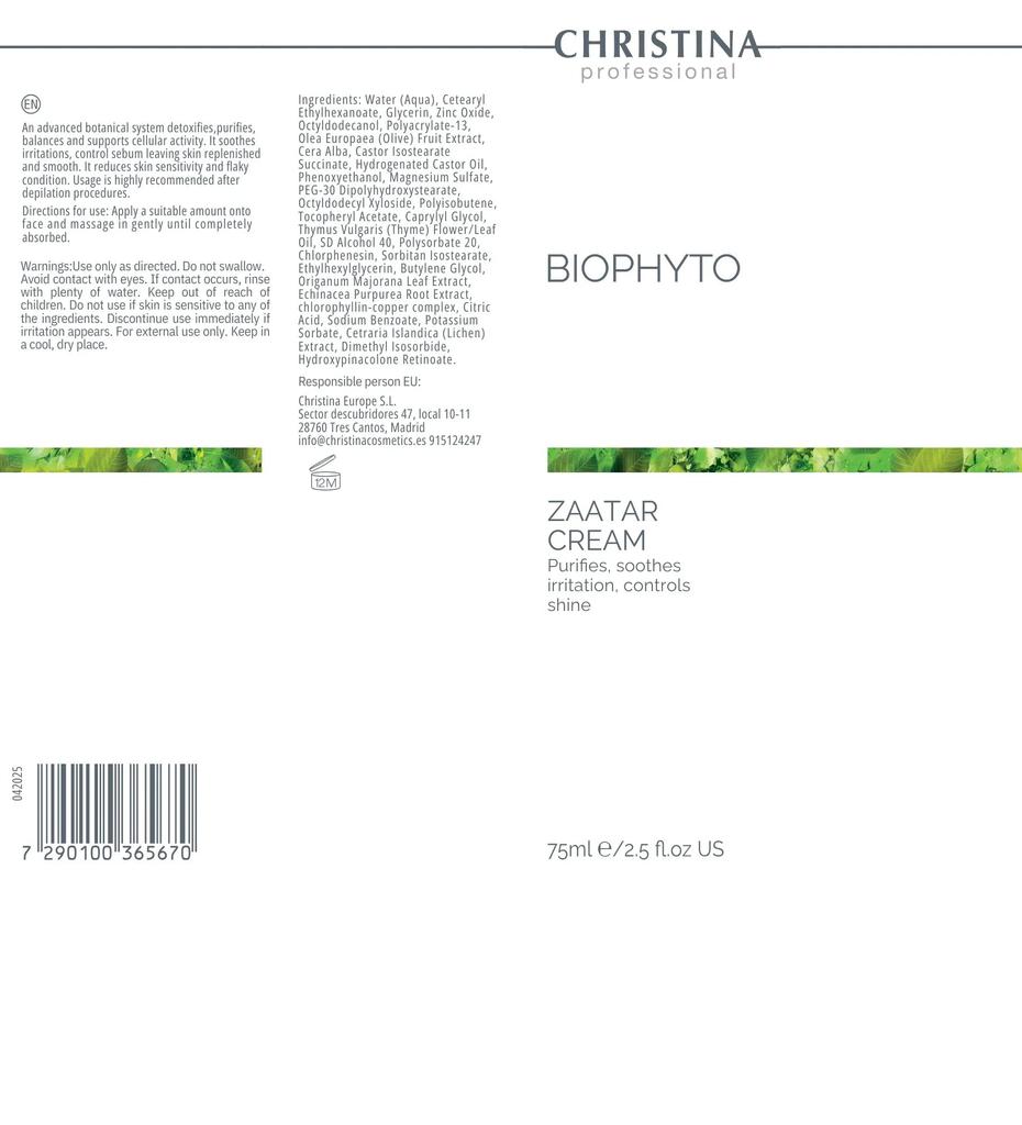 BioPhyto Zaatar Cream - Cream «Zaatar», 75 Ml