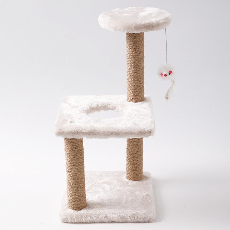 Cat Climbing Frame, Three-layer Sisal Cat Scratch Column, Toy to Relieve Boredom for Small and Medium-sized Cats