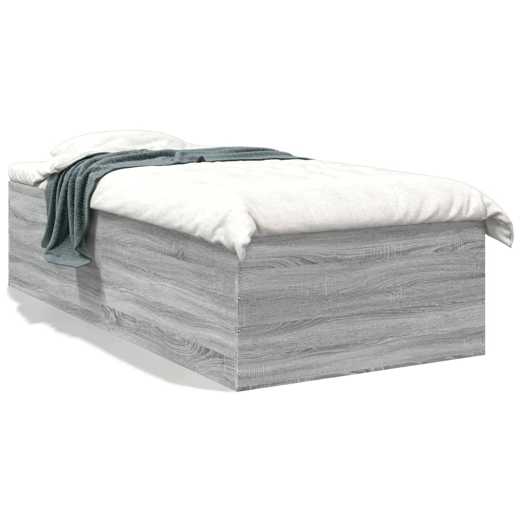 Bed Frame Gray Sonoma 90x190 cm Particleboard