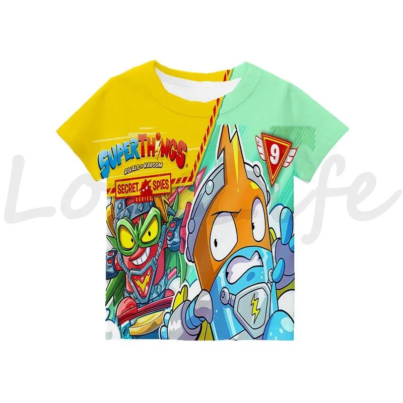 Kids SuperTings T Shirt Harajuku Boys Girls Cartoon Print T-shirts Summer Short Sleeve Children's Clothing Comfortable Tee Tops