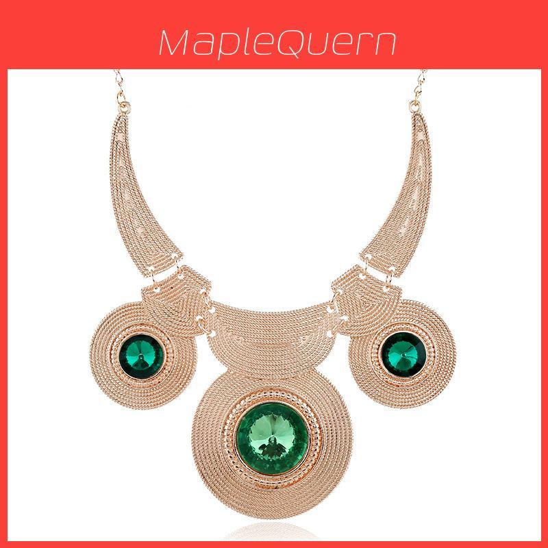 Vintage Geometric Alloy Pendant With Gemstone Embellishments For Fashionistas