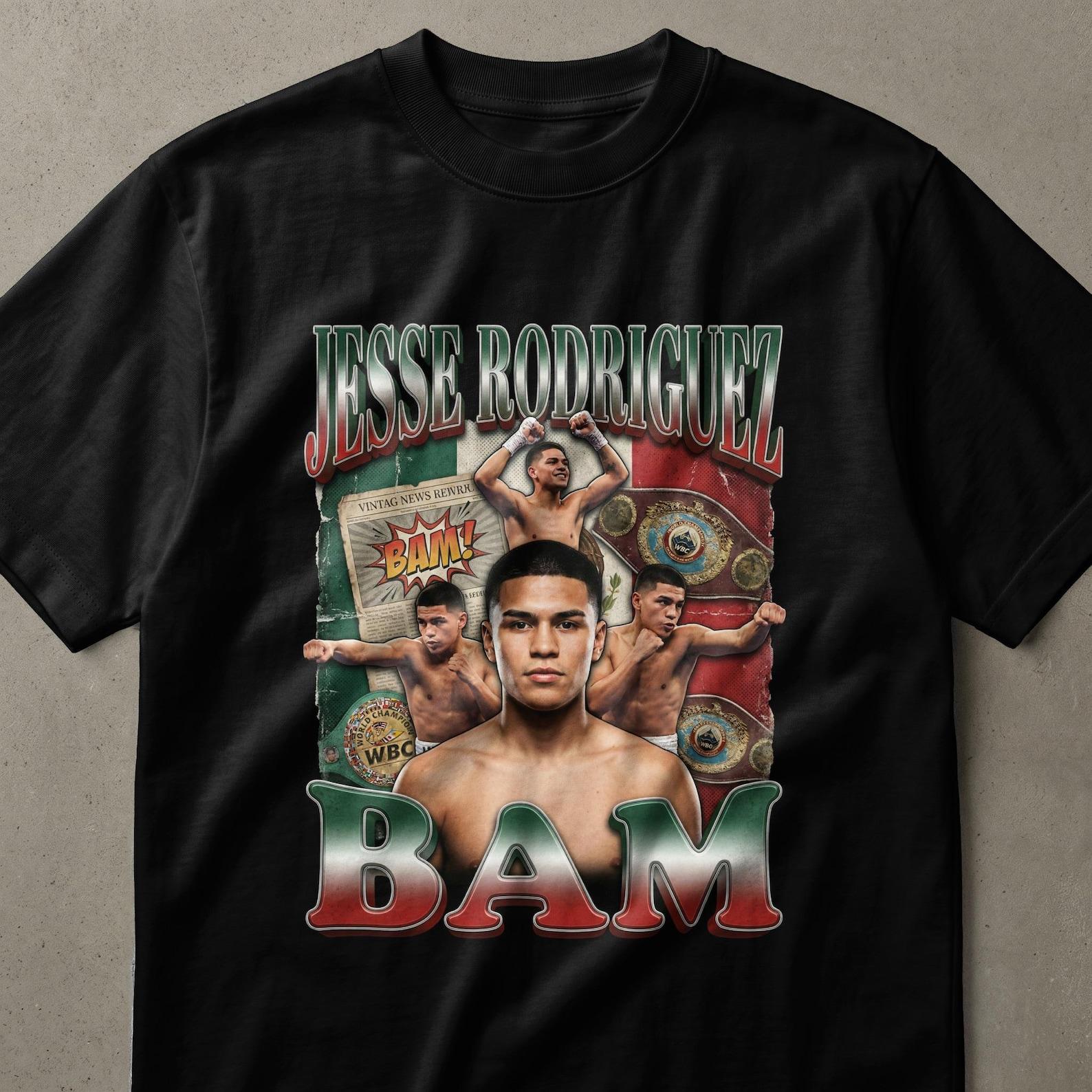 Jesse Rodriguez BAM Boxing Fan T-Shirt | Mexican Boxer Champion Apparel | Retro Sports Tee Gift for Him | Vintage FighT-Shirt S