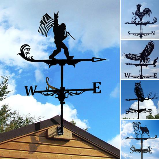 Fém Szélkakas Retro Kakas Kutya Madár Szélkakas Fekete Állat Szélkakas Szélirányjelző Tetőre Kültéri Gazdaság Udvar Kert Pavilon Dekor