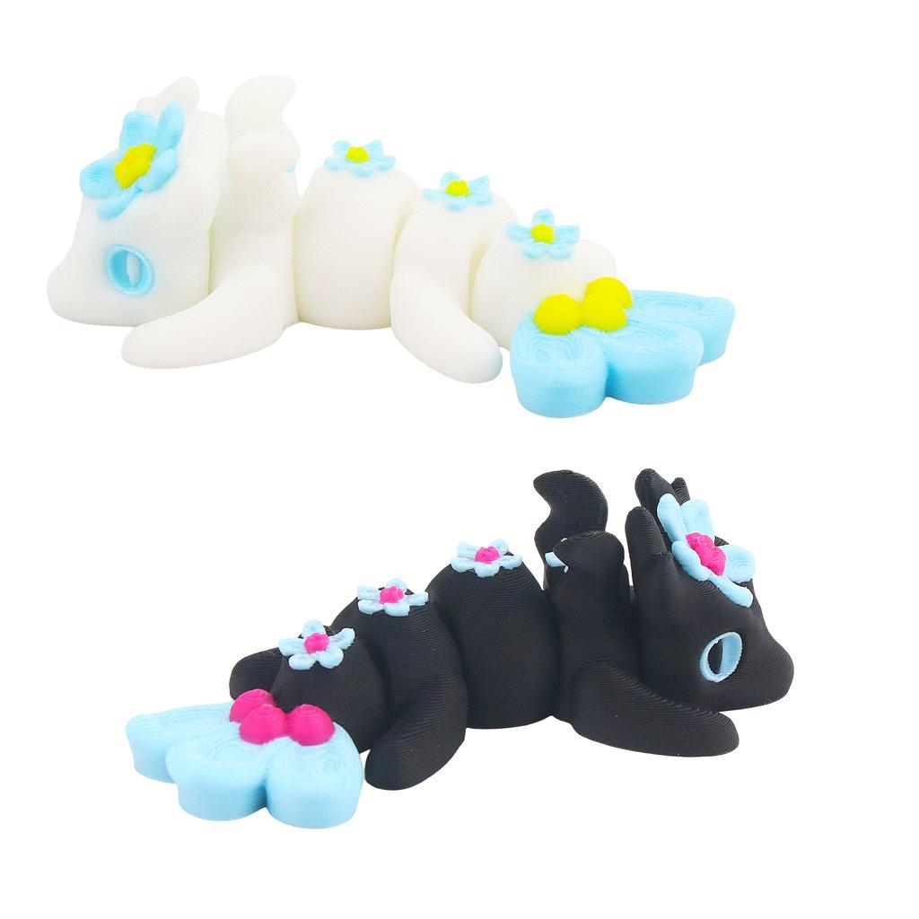 3D Printed Mini Flower Dragon Model, Creative Multi-Color Cute Sculpture Desktop Decoration, Collectible Gift