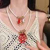 Cute bear pendant necklace niche fashion design sweater chain high sense versatile temperament jewelry accessories