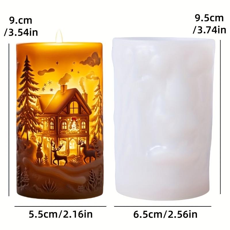 Cedar Christmas Tree House Candle Silicone Mold Snowflake Pine Tree House Christmas Tree Gypsum Molds Craft Mould Christmas Gift