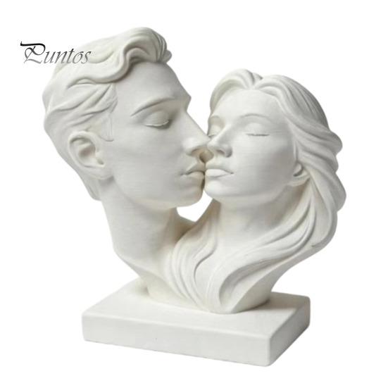 Romantic Art Sculpture 3D Printed Couple Hugging Kissing Statue, Modern Minimalist Anniversary Gift for Couples Desk Shelf, Home Decor Ornament,
