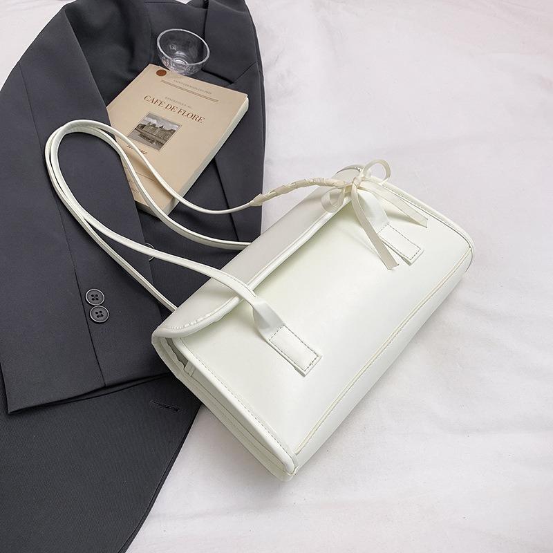 New Ballet Style Bow Strap One Shoulder Baguette Bag Premium Versatile Portable Underarm Bag Women