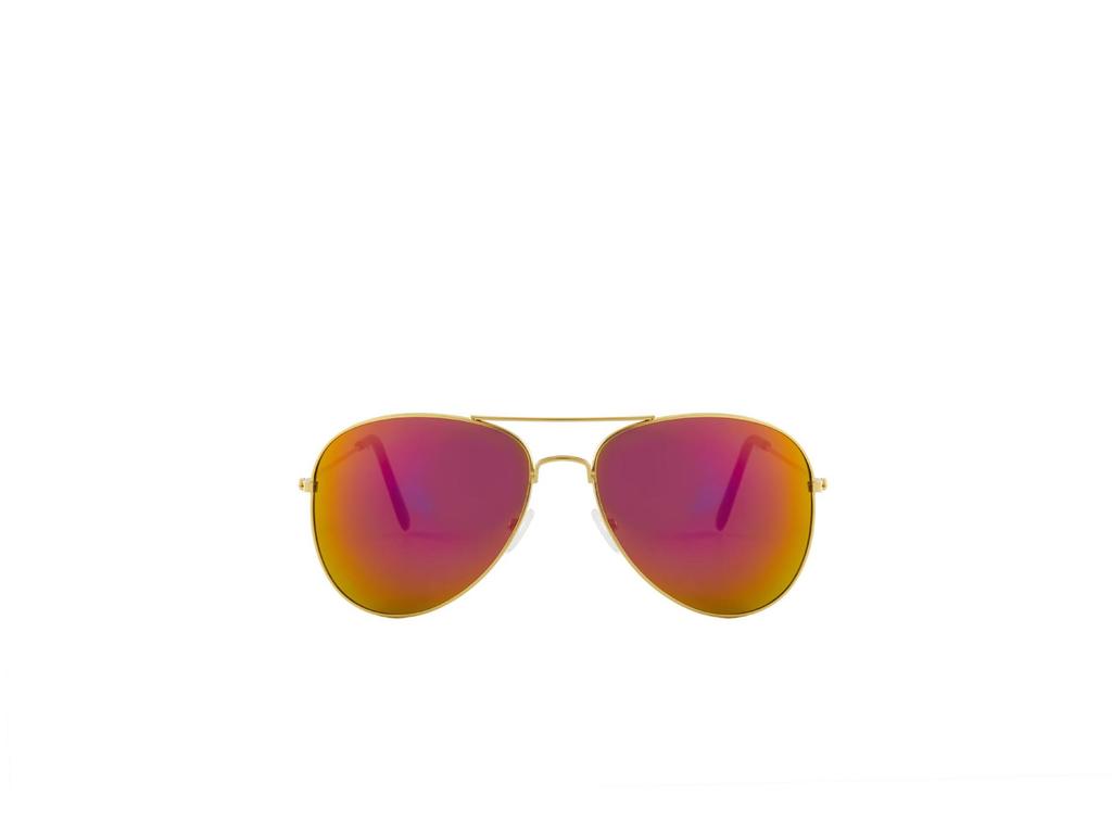 Unisex Aviator Frog Mirror Sunglasses - Multicolor Metal Frame