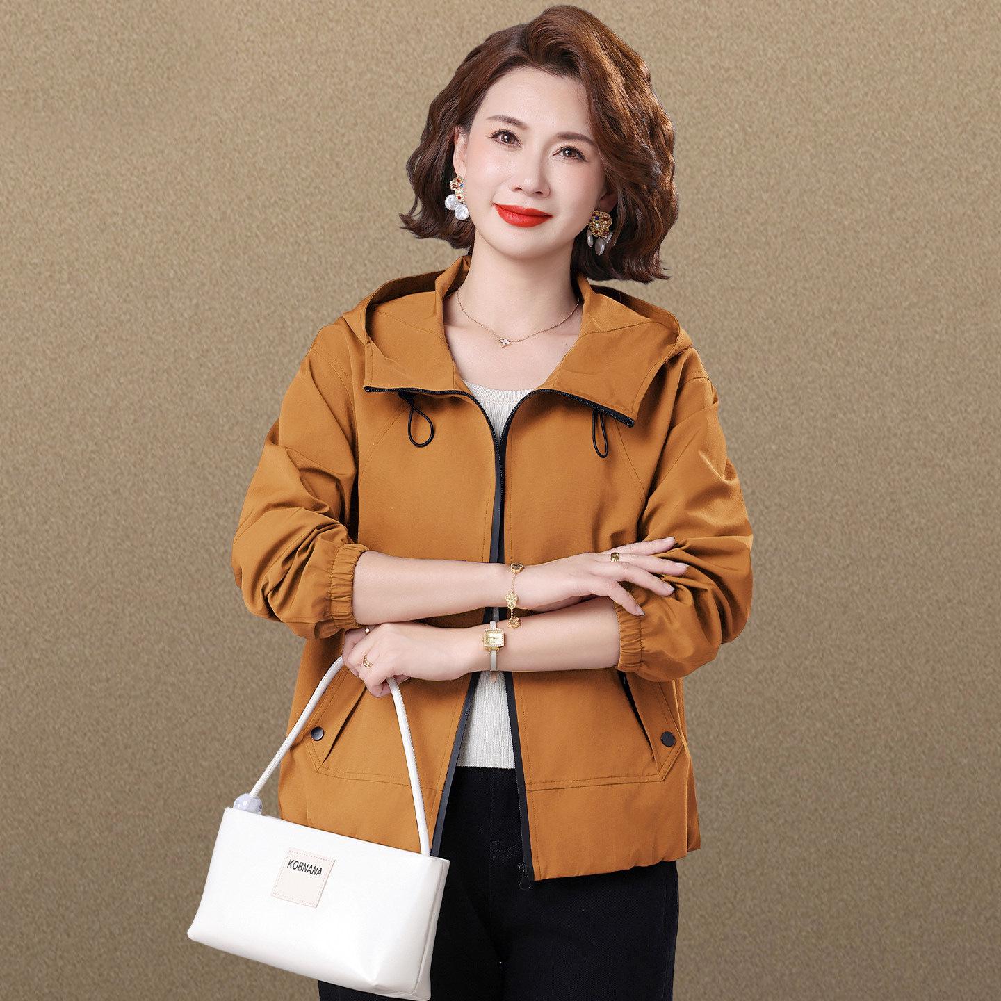 

50s-Inspired Spring/Autumn Women s Fashion Jacket for Petite Mid-Aged Moms L (below 100 lbs)