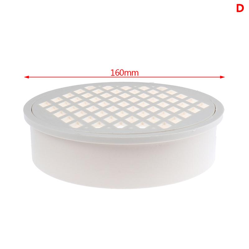 100% Brand New & High Quality Insert Type Simple Floor Drain PVC 50-200 Round Pipe End Cap Filter Net Air Vent