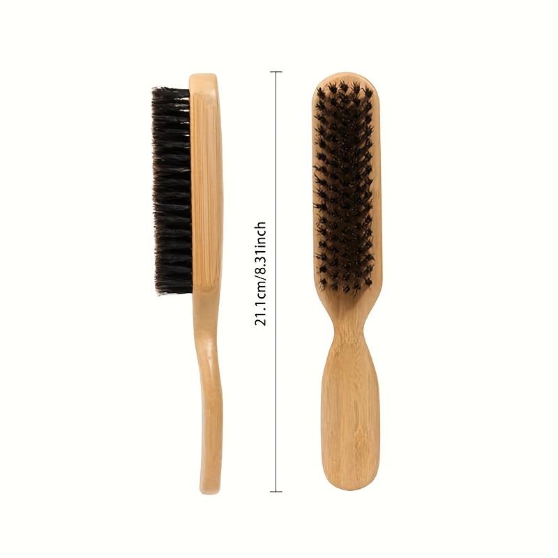 Wood Handle Boar Bristle Cleaning Brush Hairdressing Beard Brush Anti Static Barber Hair Styling Comb Shaving Mustache Tools