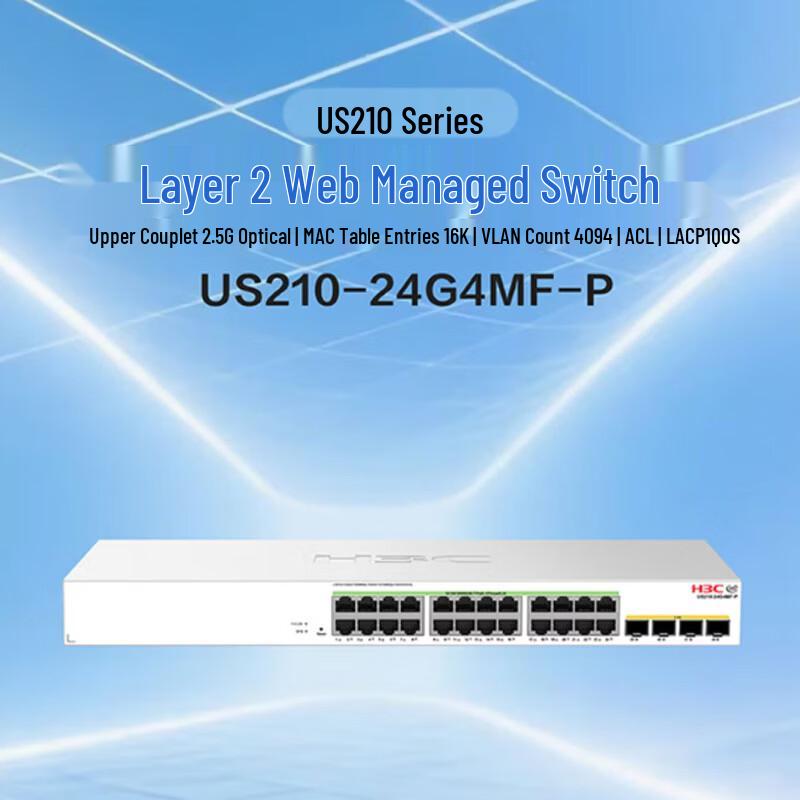 H3C US210-24G4MF-P Layer 2 Web Managed POE Switch